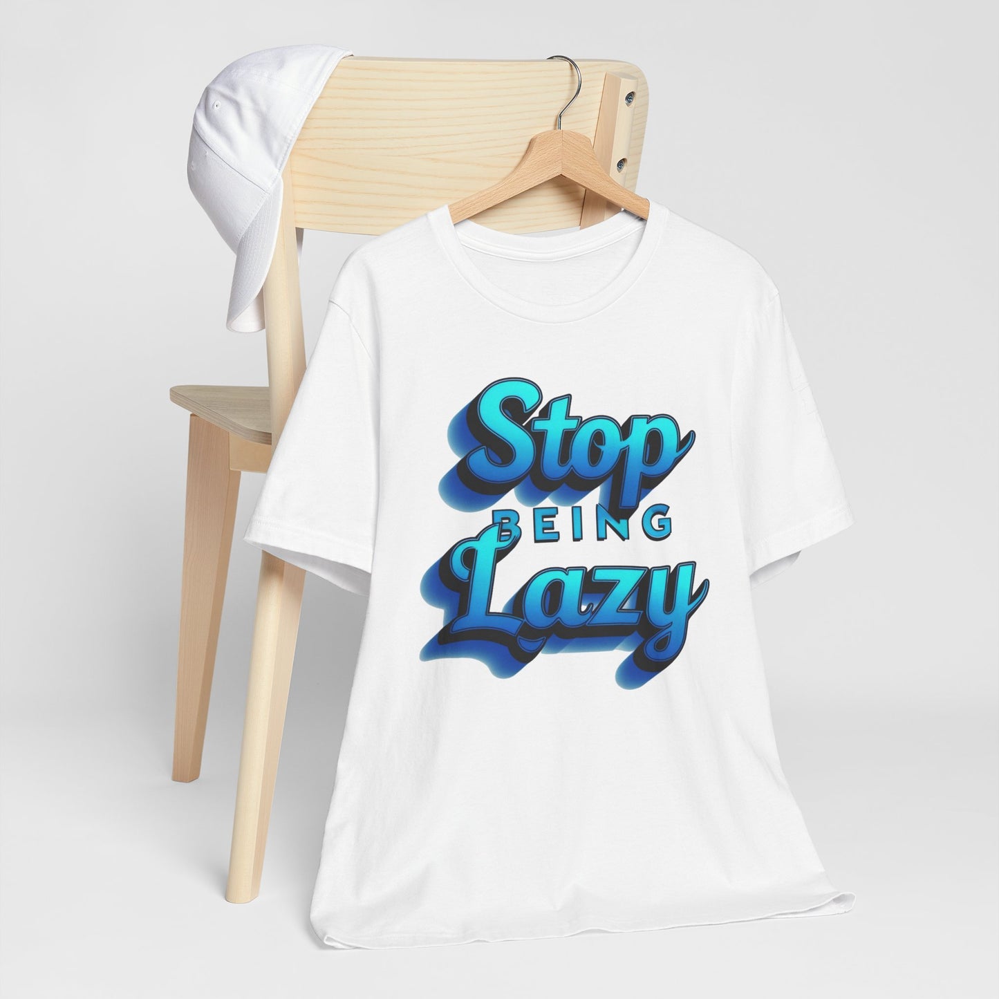 STOP BEING LAZY "BLUE SPLASH"  T-SHIRT